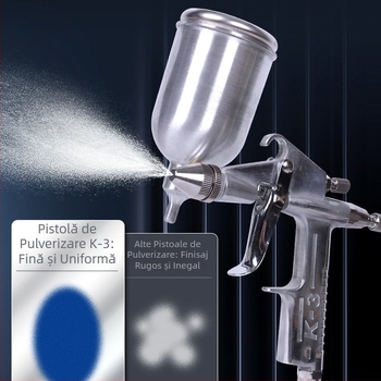 Pistol de vopsit K-3 pentru mobilier auto, duză 0,5 mm, alimentare prin gravitație, corp din aluminiu-cupru, 0,45 kg