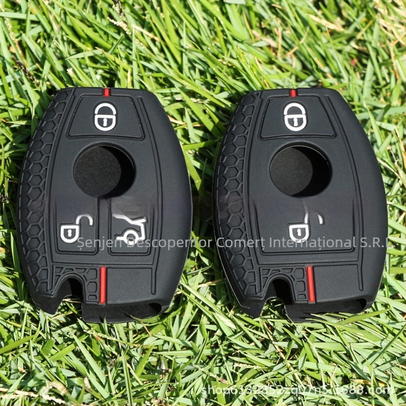 Carcasă de cheie din silicon pentru Mercedes-Benz: A-Class, C-Class, S-Class, E-Class, GLA, C200 – stil simplu, personalizare disponibilă