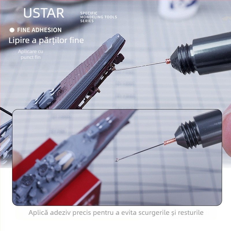 Ac de curățare a duzei, 0.2-1.0 mm, vârf drept, oțel inoxidabil 310, brand USTAR