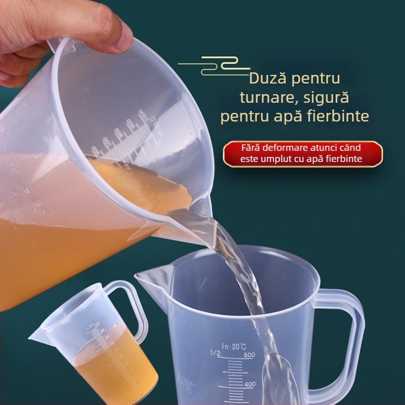 Jinghui Cântar de măsurare din plastic îngroșat cu cilindru gradat, cu mâner, ușor și practic