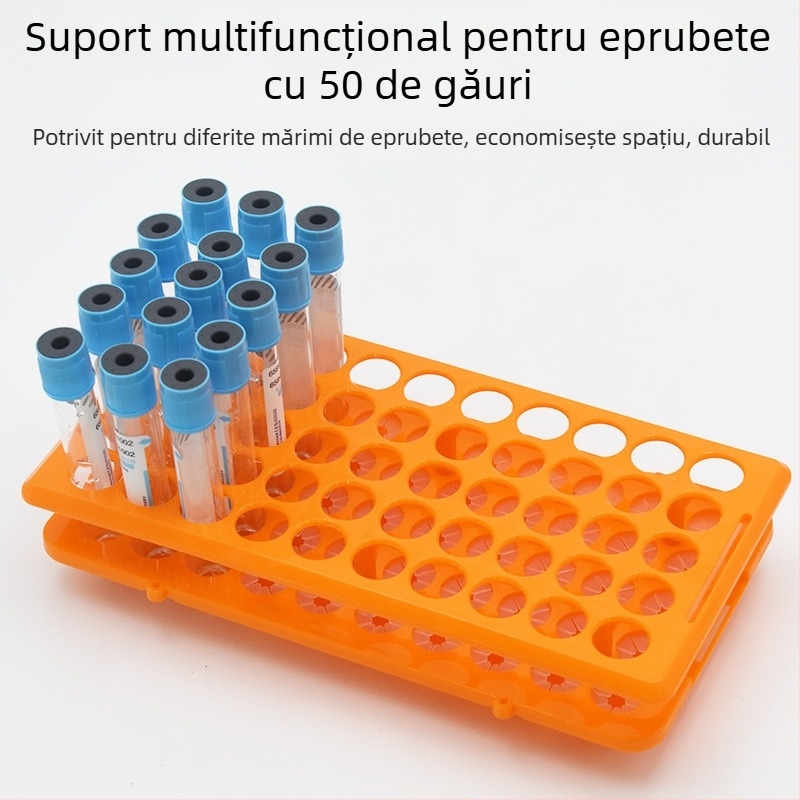 Raft pentru tuburi de test, 50 găuri, steril, demontabil, pentru tuburi de recoltare a sângelui și sticle de probe