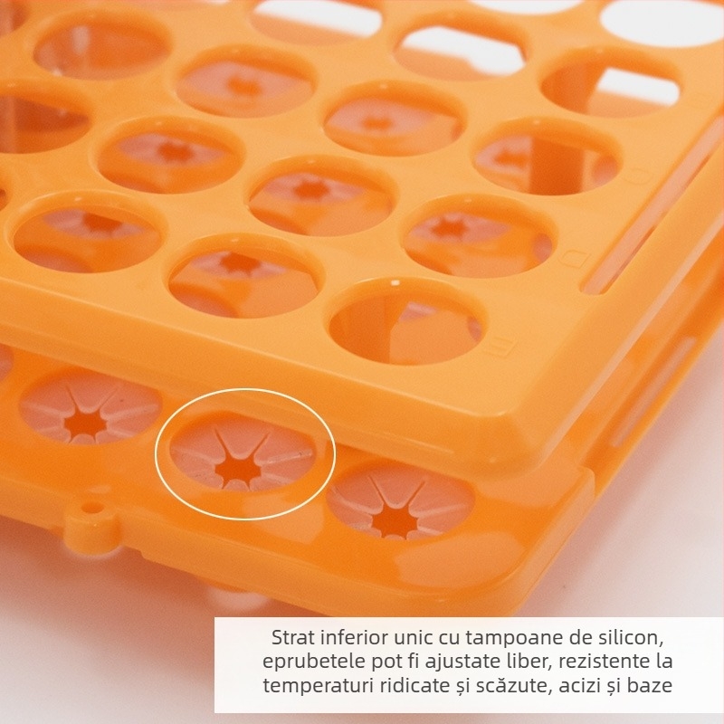 Raft pentru tuburi de test, 50 găuri, steril, demontabil, pentru tuburi de recoltare a sângelui și sticle de probe