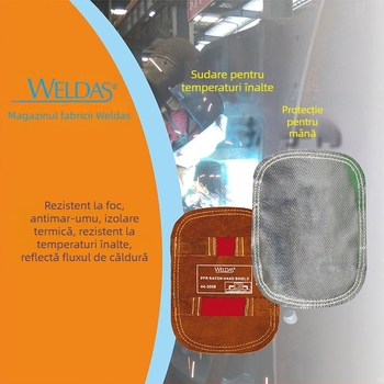 Mănuși de protecție pentru sudură cu scut de mână – folie de aluminiu, căptușeală din piele, rezistență la temperaturi înalte, izolație, sudură