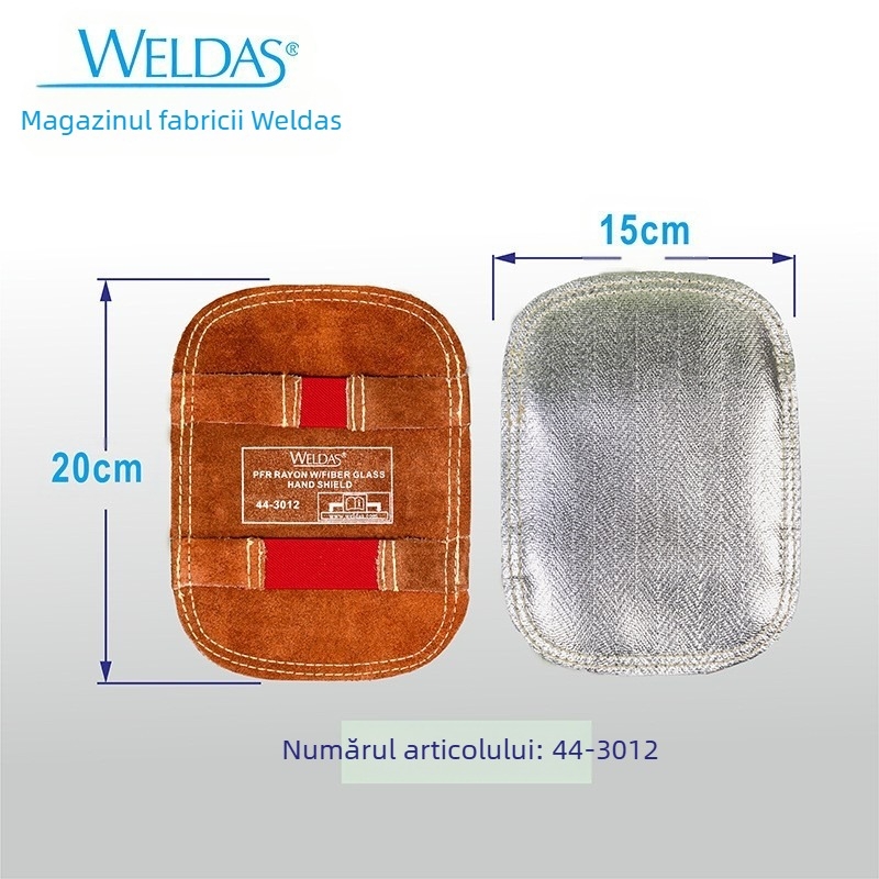 Mănuși de protecție pentru sudură cu scut de mână – folie de aluminiu, căptușeală din piele, rezistență la temperaturi înalte, izolație, sudură