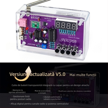 Kit de asamblare radio cu afișaj FM digital, Hu-017b, Core Storm – instruire DIY de sudură pentru microcontroler