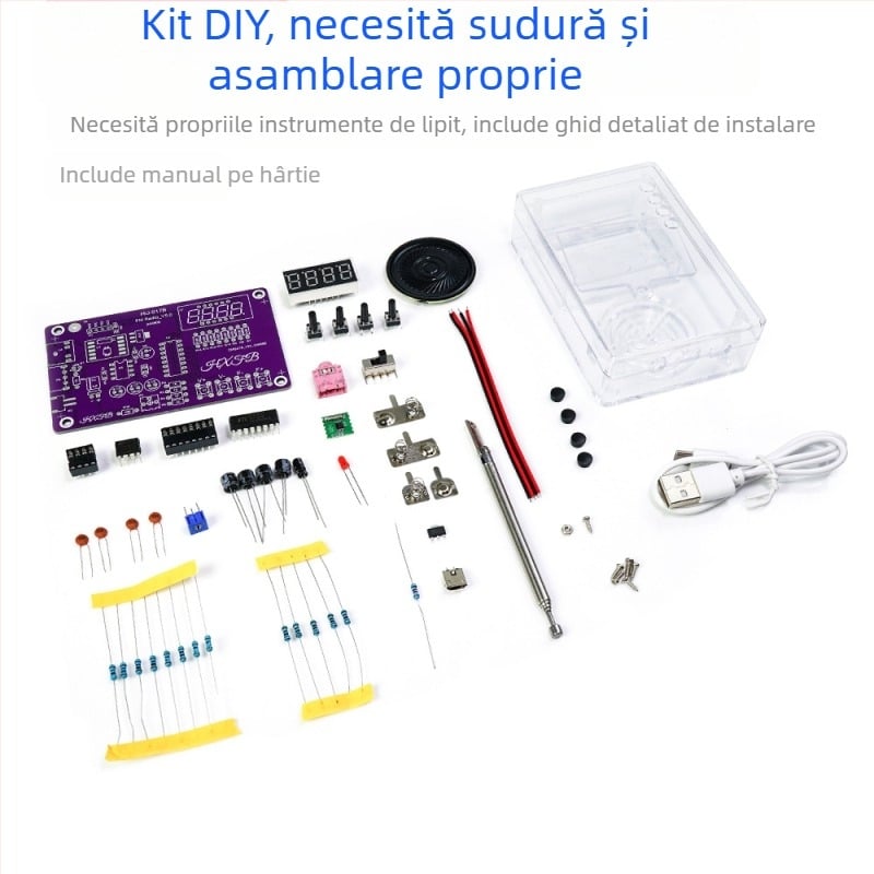 Kit de asamblare radio cu afișaj FM digital, Hu-017b, Core Storm – instruire DIY de sudură pentru microcontroler