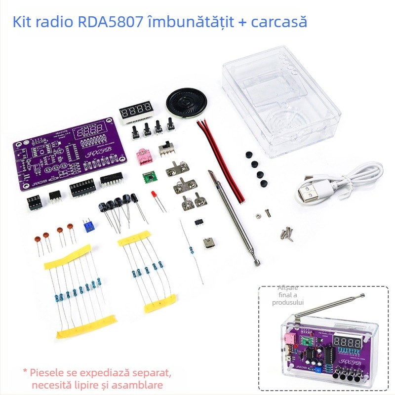 Kit de asamblare radio cu afișaj FM digital, Hu-017b, Core Storm – instruire DIY de sudură pentru microcontroler