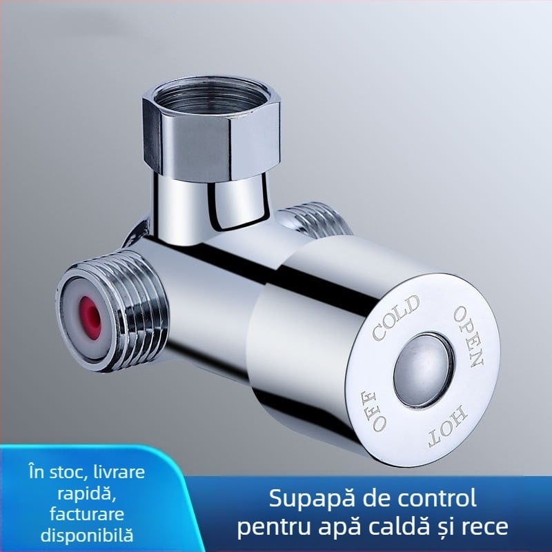 Mu Bin robinet cu senzor pentru reglarea temperaturii, 2 intrări, 1 ieșire, 3-cale amestec pentru boiler, model 62325, presiune 0.8 MPa, rece 10°C, cald 80°C