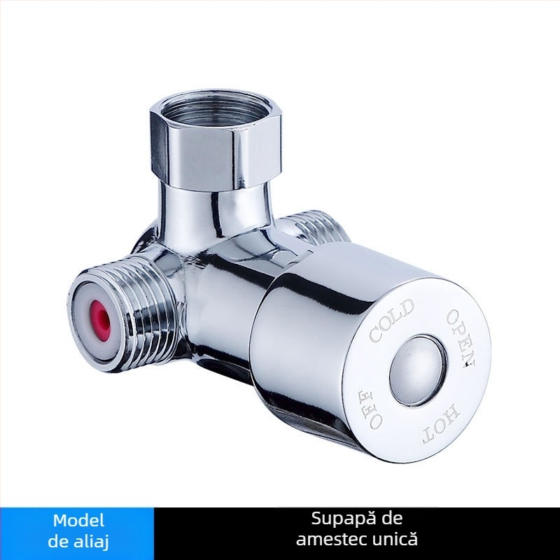 Mu Bin robinet cu senzor pentru reglarea temperaturii, 2 intrări, 1 ieșire, 3-cale amestec pentru boiler, model 62325, presiune 0.8 MPa, rece 10°C, cald 80°C