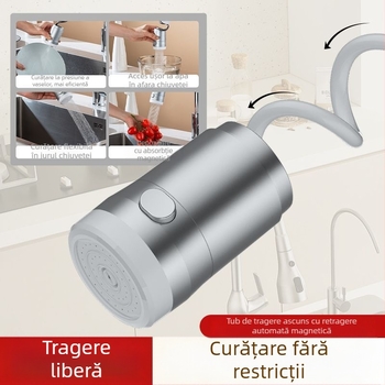 Robinet de bucătărie cu furtun retractabil, model CLDD2YS, material oțel inoxidabil + ABS, control cu un singur mâner, presiune nominală 10, temperatură de lucru 85°C