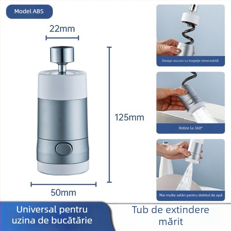 Robinet de bucătărie cu furtun retractabil, model CLDD2YS, material oțel inoxidabil + ABS, control cu un singur mâner, presiune nominală 10, temperatură de lucru 85°C