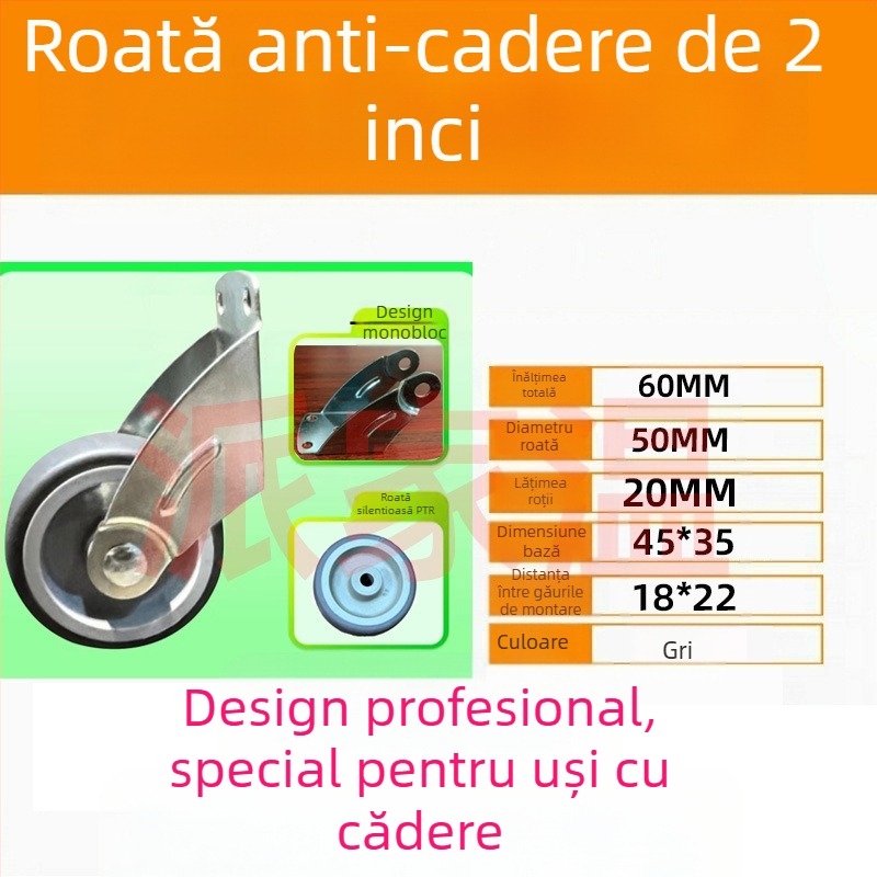Roata de jos pentru uși – oțel wolfram, anti-sagging, rezistent la uzură, pentru uși din lemn și metal – Paijia Wen