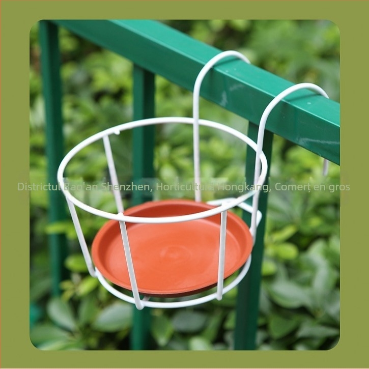 Raft metal balcon pentru plante, tip atârnat, un singur nivel, model Round Series, stil simplu și modern, combinabil