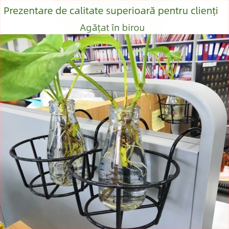 Raft metal balcon pentru plante, tip atârnat, un singur nivel, model Round Series, stil simplu și modern, combinabil