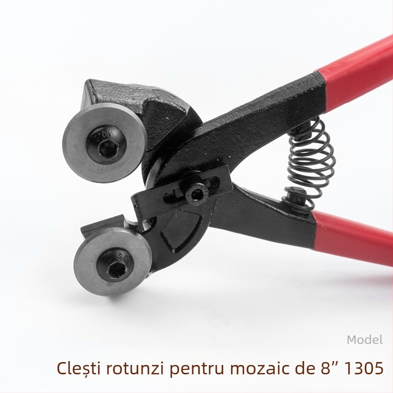 Mejialong Pince pentru plăci și sticlă cu gură rotundă și roată dublă, instrument de tăiere mozaic, oțel de înaltă carbon, 0,23 kg