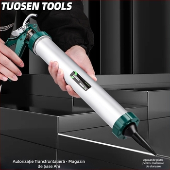 Pistol manual de etanșare pentru adeziv structural, capacitate 600 ml, corp din aluminiu, greutate 0,7 kg, potrivit pentru etanșare structurală