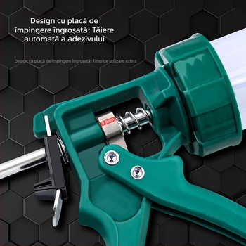 Pistol manual de etanșare pentru adeziv structural, capacitate 600 ml, corp din aluminiu, greutate 0,7 kg, potrivit pentru etanșare structurală