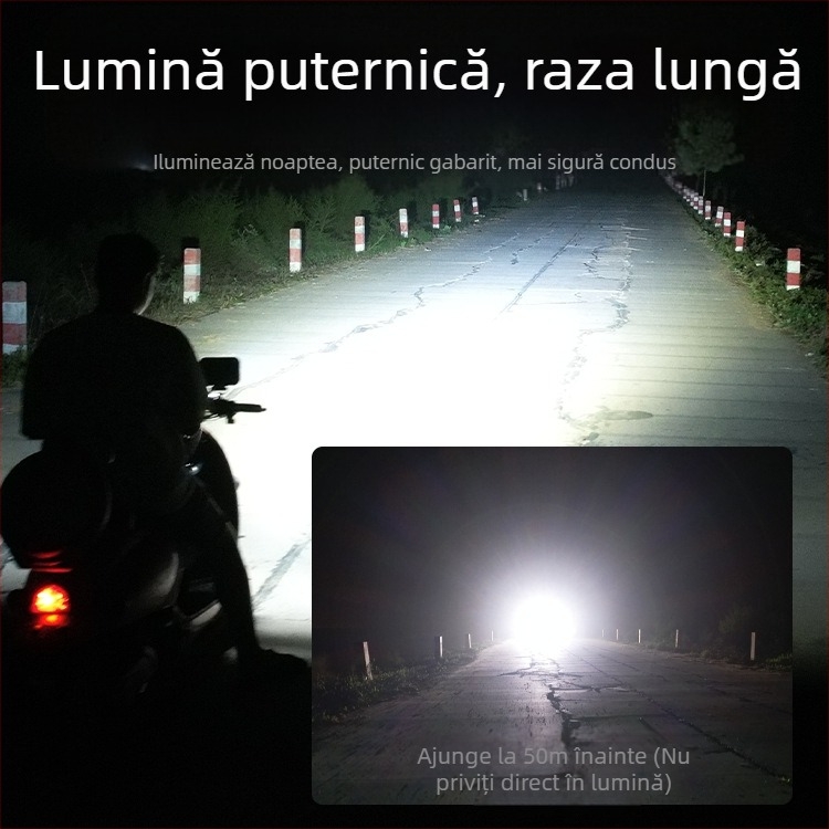 LED far frontal pentru vehicule electrice, abajur metalic, 12V, 21/33/42W, Mojiosaurus 007