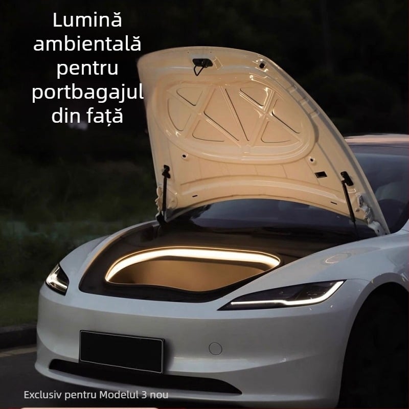 Lumină de atmosferă din silicon pentru portbagajul frontal și lumină de întâmpinare pentru Tesla Model 3 (Ediție Reînnoită), 12W, 16V