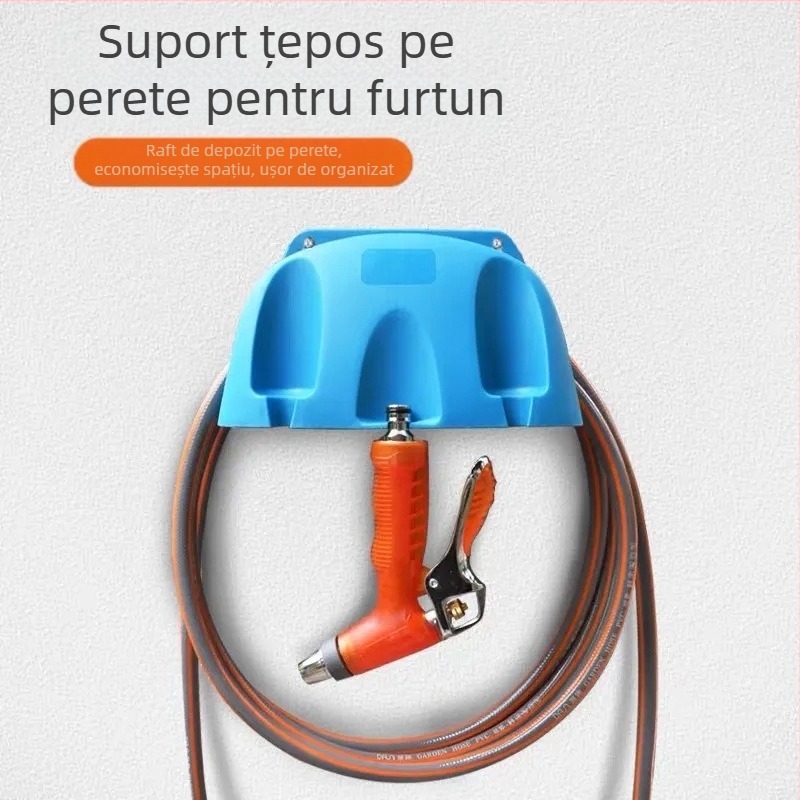 Raft montat pe perete pentru furtun de grădină (PP material; montaj pe perete; suport pentru furtun)