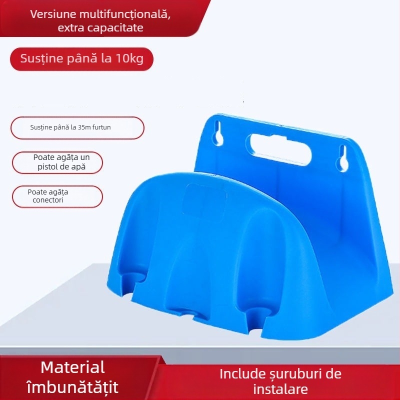 Raft montat pe perete pentru furtun de grădină (PP material; montaj pe perete; suport pentru furtun)