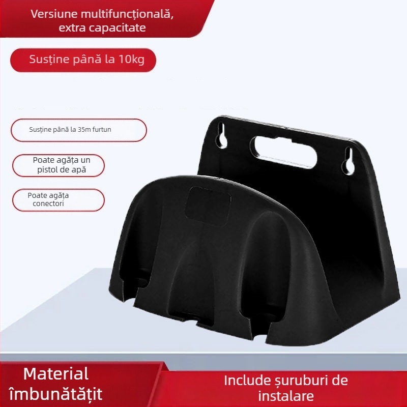 Raft montat pe perete pentru furtun de grădină (PP material; montaj pe perete; suport pentru furtun)