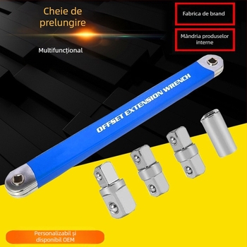 Cheie de extindere reglabilă universală, cu cap dublu, mecanism ratchet; oțel de înalt carbon, electroplatată