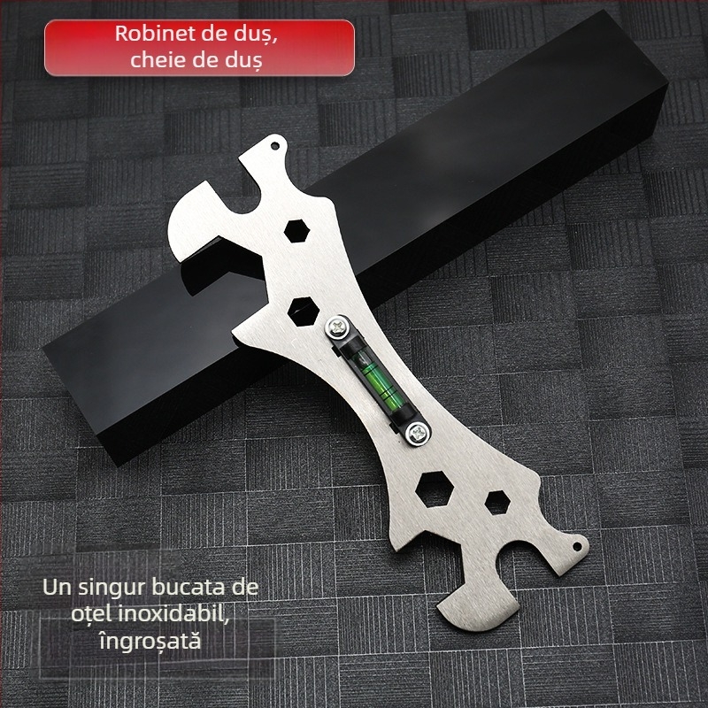 Cheie universală de duș pentru instalare în baie – oțel inoxidabil, finisaj lucios, greutate 0,15 kg, cap hexagonal