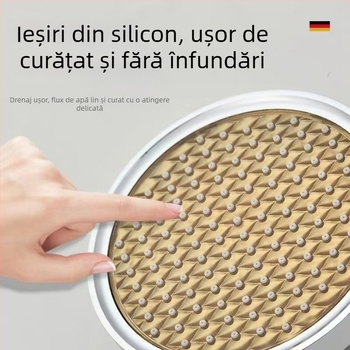 Cap de duș cu pulverizare superioară, ABS, funcții jet și ploaie, 1,6 MPa, 0–100°C, instalare manuală