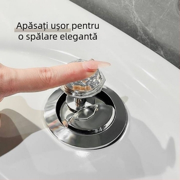 Buton diamant pentru toaletă – accesoriu universal pentru rezervorul de apă, montaj disponibil