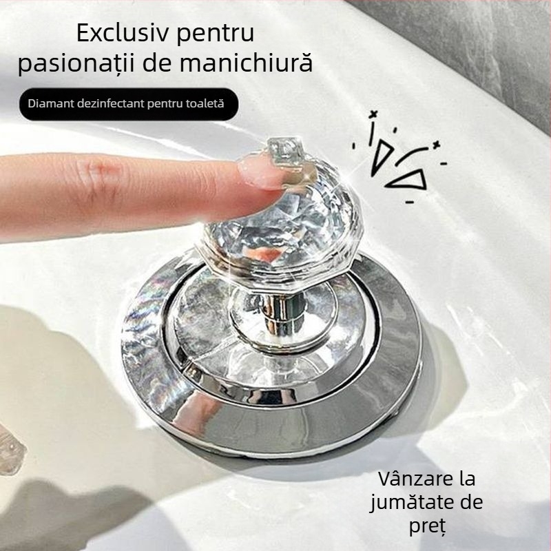 Buton diamant pentru toaletă – accesoriu universal pentru rezervorul de apă, montaj disponibil
