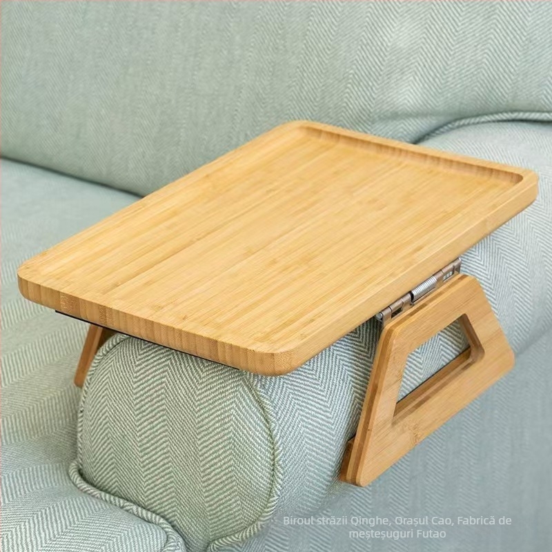 Tavă din lemn pătrată, pliabilă – finisaj mat, stil modern minimalist, imprimare logo disponibil