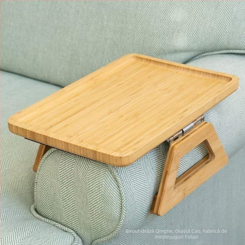 Tavă din lemn pătrată, pliabilă – finisaj mat, stil modern minimalist, imprimare logo disponibil