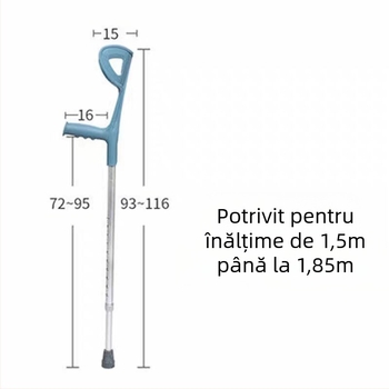 Sprijin pentru subraț din aliaj de aluminiu, design cu un braț, anti-derapaj, extensibil și reglabil, model ZG01