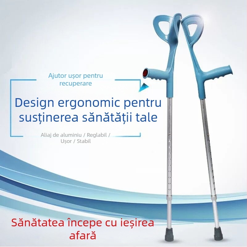 Sprijin pentru subraț din aliaj de aluminiu, design cu un braț, anti-derapaj, extensibil și reglabil, model ZG01