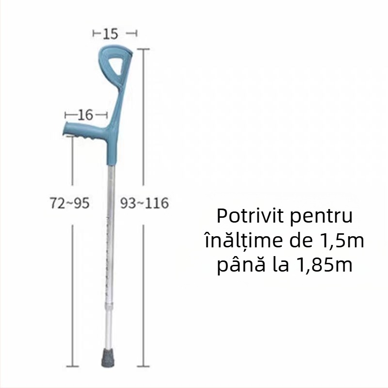 Sprijin pentru subraț din aliaj de aluminiu, design cu un braț, anti-derapaj, extensibil și reglabil, model ZG01