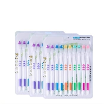 Periuță de dinți cu cărbune de bambus pentru adulți, peri ultra-fini moi, ambalare individuală, pachet de 30