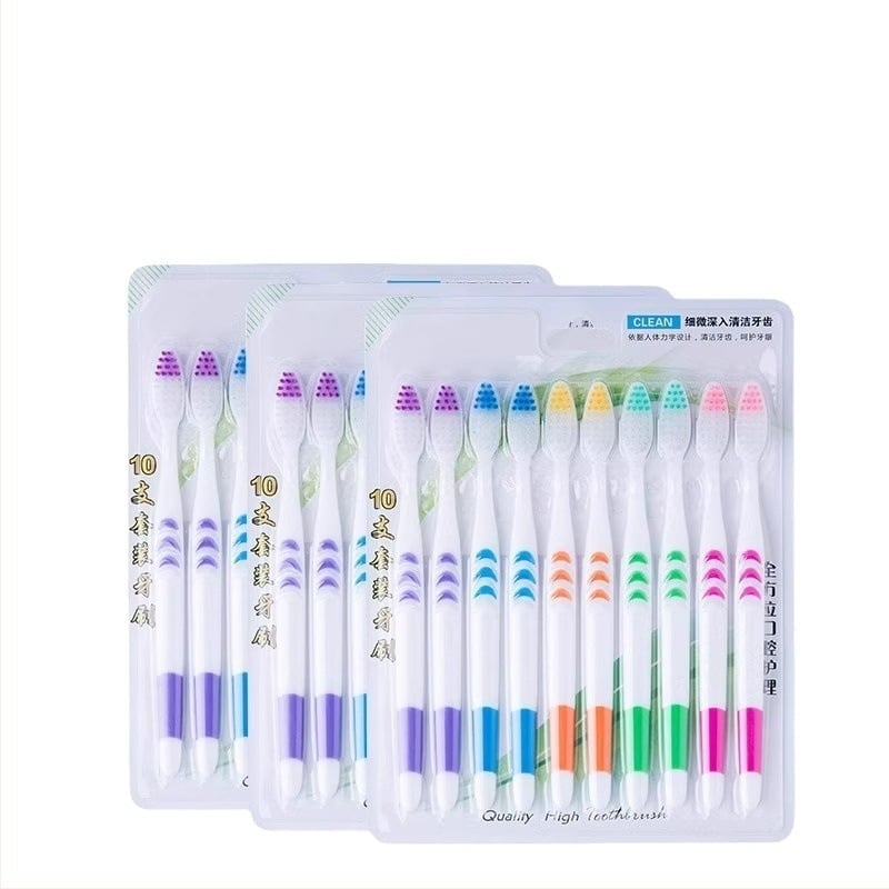 Periuță de dinți cu cărbune de bambus pentru adulți, peri ultra-fini moi, ambalare individuală, pachet de 30