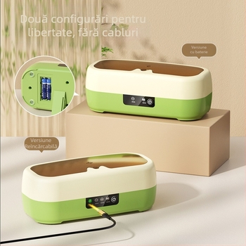 Mașină de curățat ochelari și bijuterii — compactă, automată, portabilă; alimentare USB sau baterie uscată/încărcare; 3,7V, 0,5W; model QX-051; funcționare mecanică