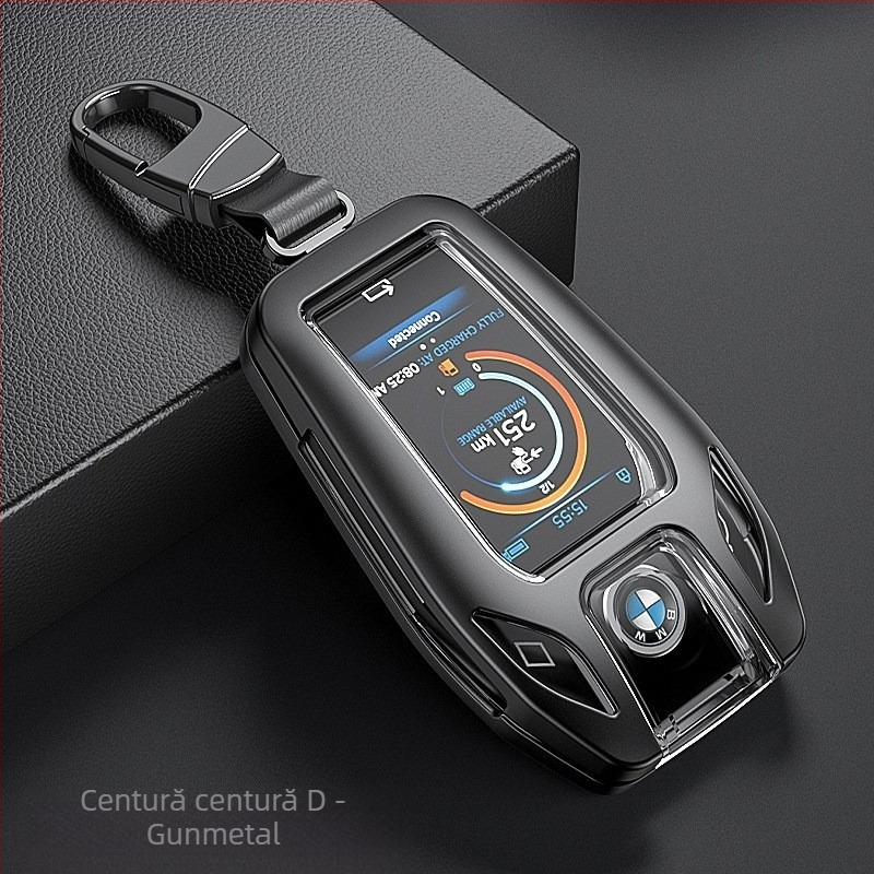 Carcasă cheie BMW pentru X5, Seria 5 și Seria 7 — cheie LCD, aliaj de aluminiu, premium, personalizabil