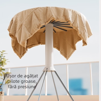 Raft de uscare pentru haine, cu bază pe podea, design mobil în formă de aripă, din plastic, extensibil și pliabil