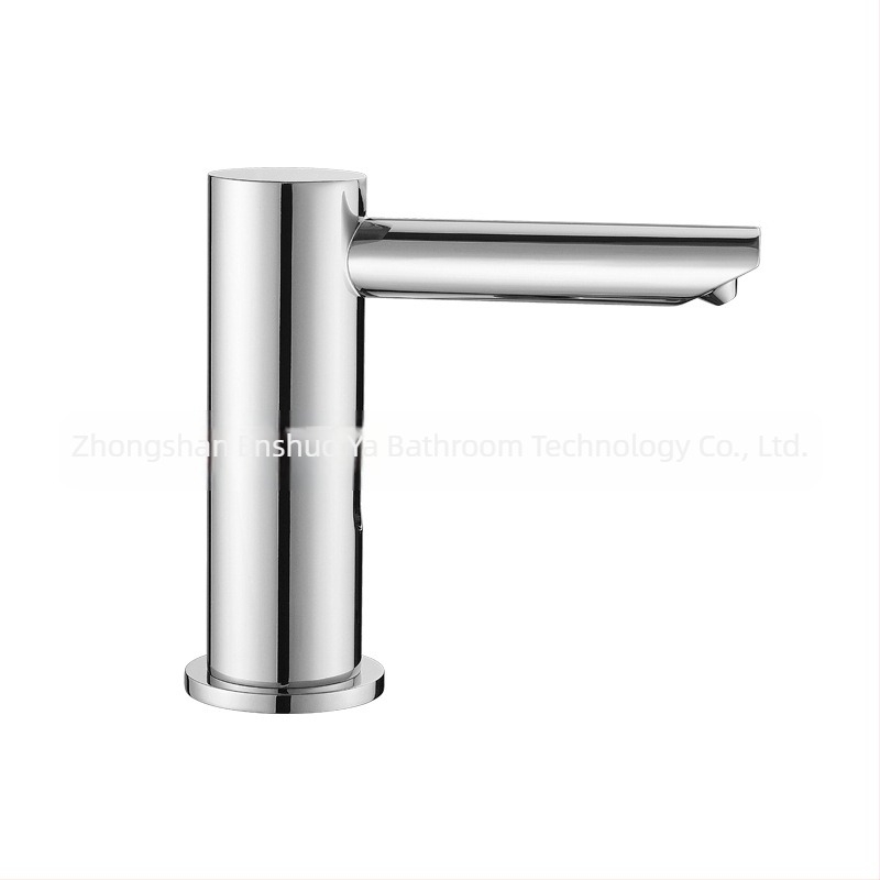 Dozator de săpun cu spumă, senzor, tip robinet – din alamă, finisaj cromat, stil modern minimalist, funcție de inducție, greutate 2 kg