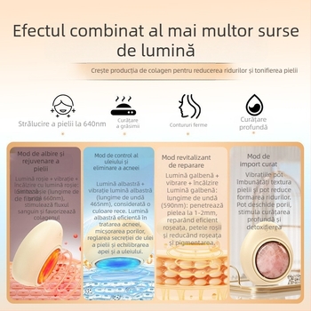 Instrument de Înfrumusețare — Masaj Facial cu Jad, Portabil, pentru Uz Casnic, IPX6 Rezistent la Apă, Baterie Încorporată 800–1000mAh, Albire, Hidratare, Rejuvenare a Pielii, Lumină Colorată