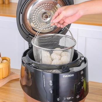 Coș de abur din oțel inoxidabil 201, pliabil, pentru cuptor de orez și oală sub presiune — multifuncțional, cu filtru din plasă pentru ulei