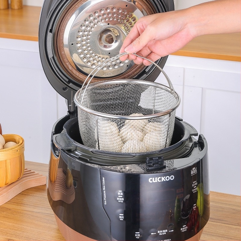 Coș de abur din oțel inoxidabil 201, pliabil, pentru cuptor de orez și oală sub presiune — multifuncțional, cu filtru din plasă pentru ulei