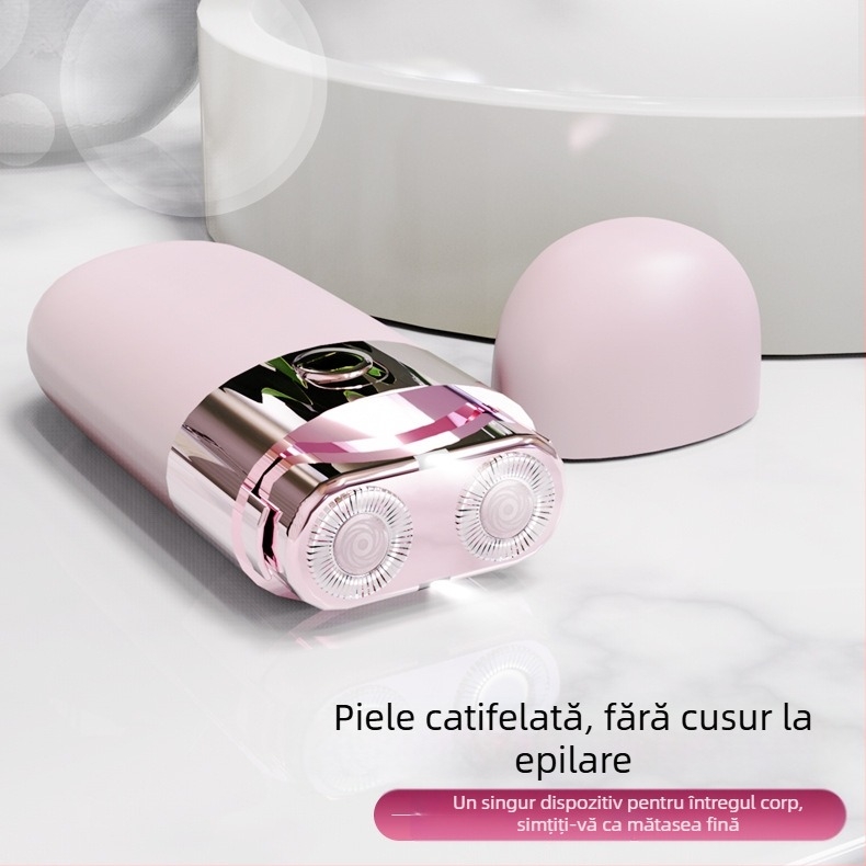 Aparat electric de epilare pentru femei cu iluminare, pentru întreg corpul, 2 capete de tăiere, alimentare USB/electrică, modelul 9103