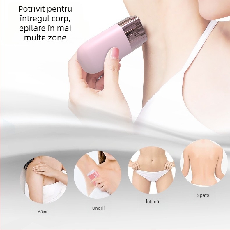 Aparat electric de epilare pentru femei cu iluminare, pentru întreg corpul, 2 capete de tăiere, alimentare USB/electrică, modelul 9103