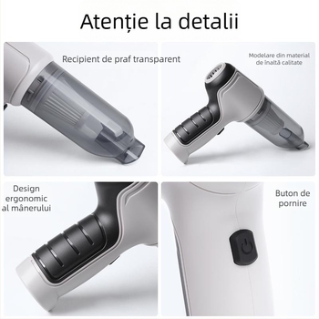 Aspirator de mână pentru mașină, fără fir, 7.4V, 120W, aspirație 1900Pa, reîncărcabil