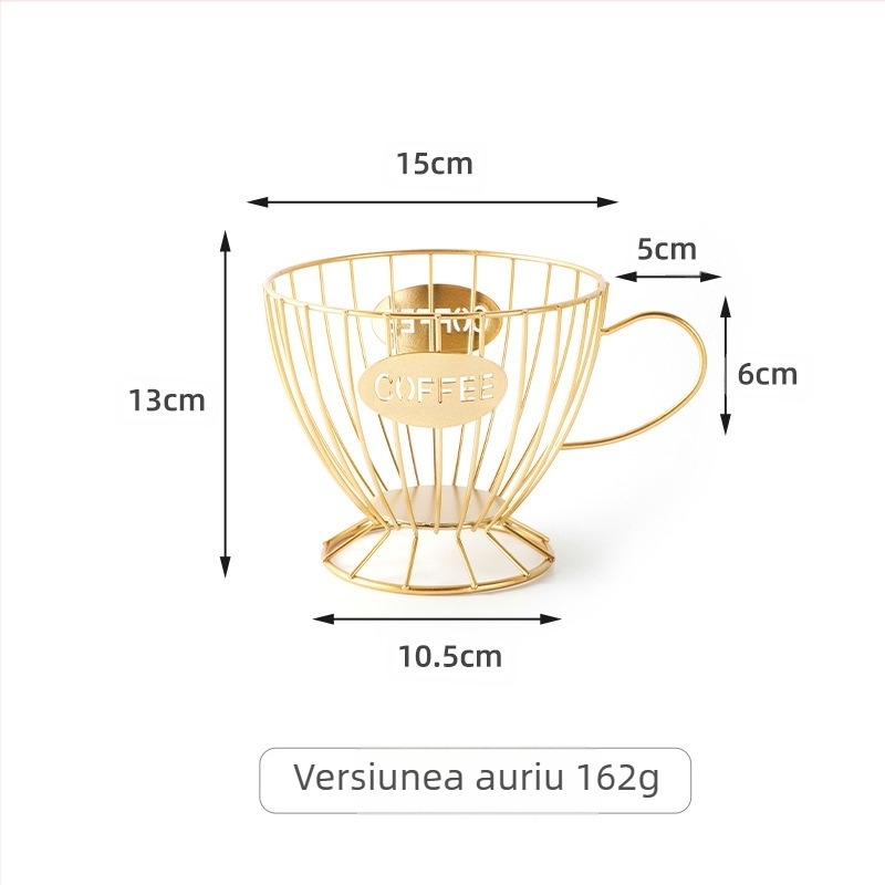 Coș de fructe din fier forjat, stil nordic simplu, Hongtu (Brand: Hongtu; Style: Simple; Category: Fruit basket; Time to market: Autumn 2023; Quality: Superior)