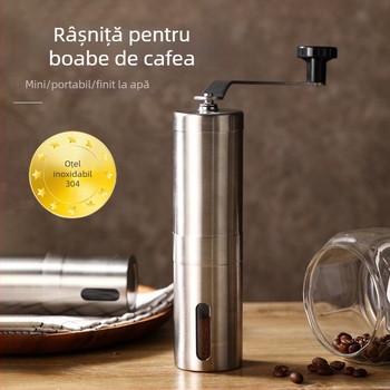 Râșniță manuală portabilă pentru cafea din oțel inoxidabil, prelucrare personalizată și logo gravat cu laser – Brand T.J